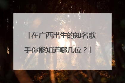 在广西出生的知名歌手你能知道哪几位?