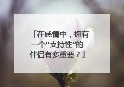 在感情中，拥有一个“支持性”的伴侣有多重要？
