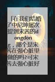 在我们结婚了中尼坤屡次提到宋茜的dongdong，那个是宋茜在强心脏里做的吗?可宋茜去强心脏好几次