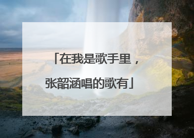 在我是歌手里,张韶涵唱的歌有