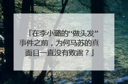 在李小璐的“做头发”事件之前，为何马苏的真面目一直没有败露？
