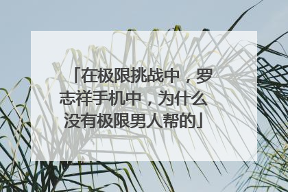 在极限挑战中,罗志祥手机中,为什么没有极限男人帮的