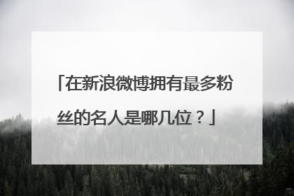在新浪微博拥有最多粉丝的名人是哪几位？