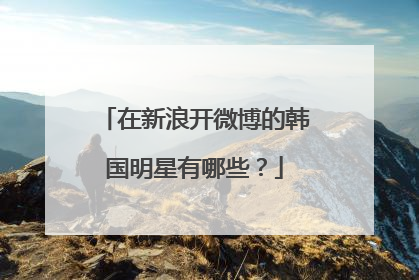 在新浪开微博的韩国明星有哪些？