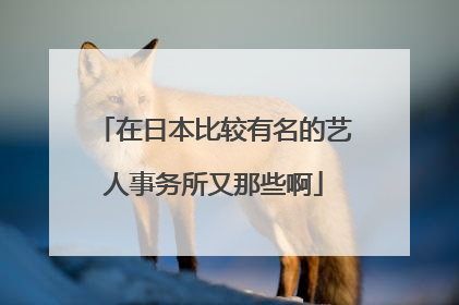 在日本比较有名的艺人事务所又那些啊