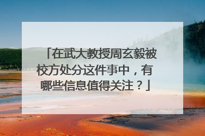 在武大教授周玄毅被校方处分这件事中，有哪些信息值得关注？