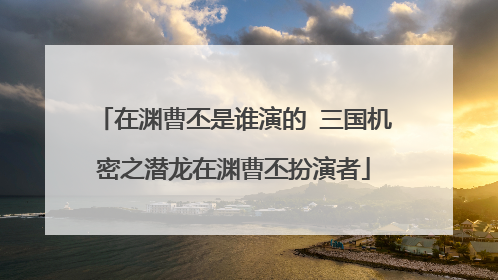 在渊曹丕是谁演的 三国机密之潜龙在渊曹丕扮演者
