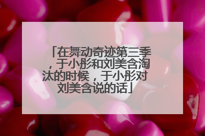 在舞动奇迹第三季，于小彤和刘美含淘汰的时候，于小彤对刘美含说的话