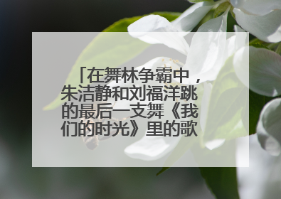在舞林争霸中，朱洁静和刘福洋跳的最后一支舞《我们的时光》里的歌，名字是什么？