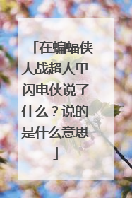 在蝙蝠侠大战超人里闪电侠说了什么？说的是什么意思