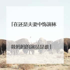 在还是夫妻中饰演林筱妈妈的演员是谁