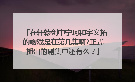 在轩辕剑中宁珂和宇文拓的吻戏是在第几集啊?正式播出的剧集中还有么?