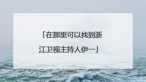 在那里可以找到浙江卫视主持人伊一