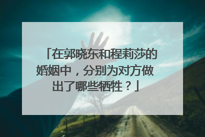 在郭晓东和程莉莎的婚姻中,分别为对方做出了哪些牺牲?