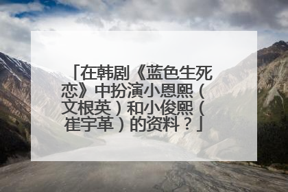 在韩剧《蓝色生死恋》中扮演小恩熙(文根英)和小俊熙(崔宇革)的资料?