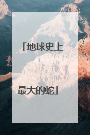 地球史上最大的蛇