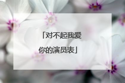 对不起我爱你的演员表