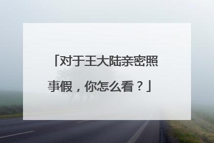 对于王大陆亲密照事假,你怎么看?