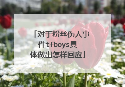 对于粉丝伤人事件tfboys具体做出怎样回应