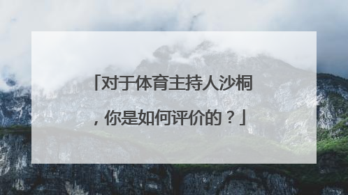 对于体育主持人沙桐,你是如何评价的?