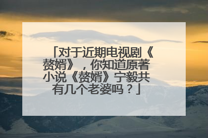 对于近期电视剧《赘婿》，你知道原著小说《赘婿》宁毅共有几个老婆吗？