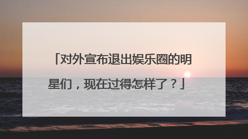 对外宣布退出娱乐圈的明星们,现在过得怎样了?