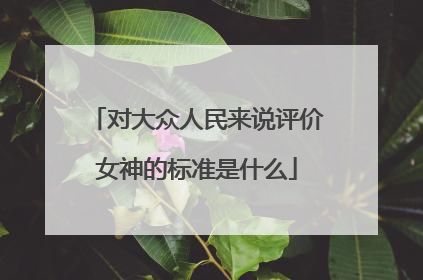 对大众人民来说评价女神的标准是什么