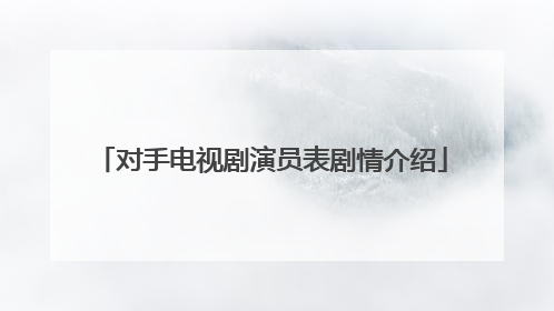 对手电视剧演员表剧情介绍