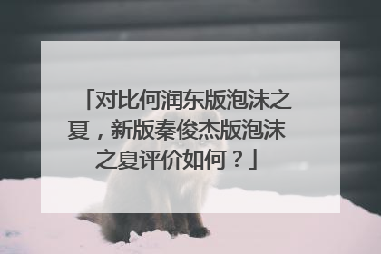 对比何润东版泡沫之夏,新版秦俊杰版泡沫之夏评价如何?
