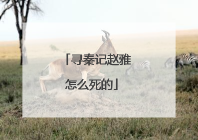 寻秦记赵雅怎么死的