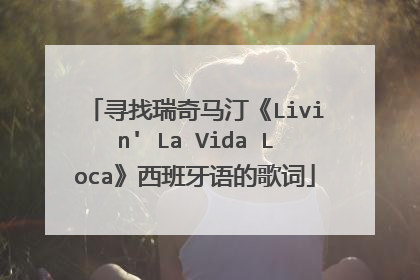 寻找瑞奇马汀《Livin' La Vida Loca》西班牙语的歌词