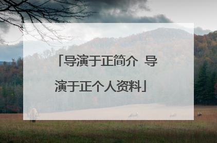 导演于正简介 导演于正个人资料