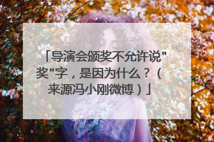 导演会颁奖不允许说