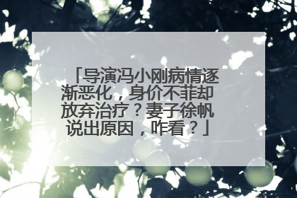 导演冯小刚病情逐渐恶化，身价不菲却放弃治疗？妻子徐帆说出原因，咋看？