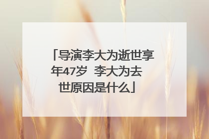 导演李大为逝世享年47岁 李大为去世原因是什么