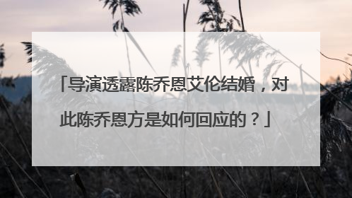 导演透露陈乔恩艾伦结婚,对此陈乔恩方是如何回应的?