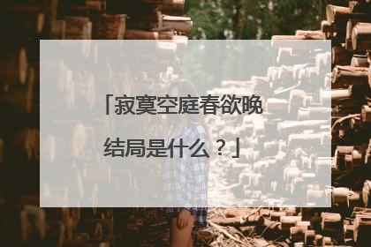 寂寞空庭春欲晚结局是什么?