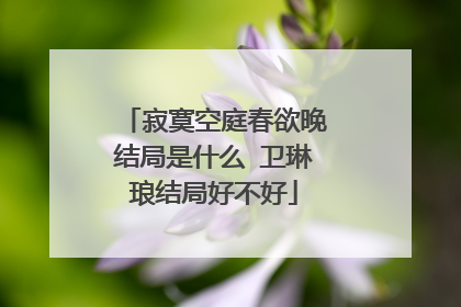 寂寞空庭春欲晚结局是什么 卫琳琅结局好不好