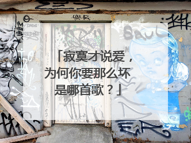 寂寞才说爱,为何你要那么坏是哪首歌?