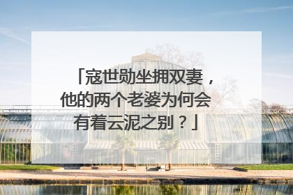 寇世勋坐拥双妻,他的两个老婆为何会有着云泥之别?