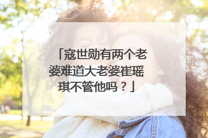寇世勋有两个老婆难道大老婆崔瑶琪不管他吗?