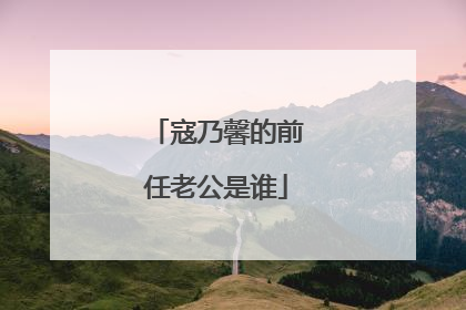 寇乃馨的前任老公是谁