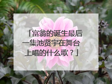 富翁的诞生最后一集池贤宇在舞台上唱的什么歌？