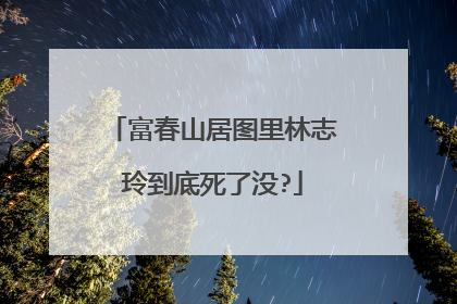 富春山居图里林志玲到底死了没?