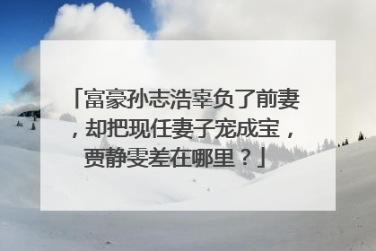 富豪孙志浩辜负了前妻，却把现任妻子宠成宝，贾静雯差在哪里？