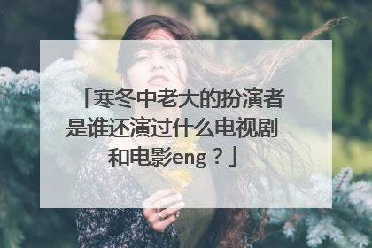 寒冬中老大的扮演者是谁还演过什么电视剧和电影eng？