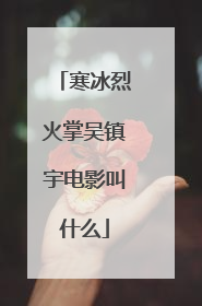寒冰烈火掌吴镇宇电影叫什么