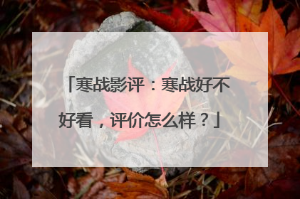 寒战影评：寒战好不好看，评价怎么样？