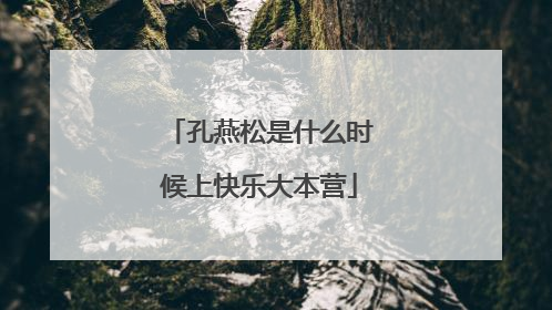 孔燕松是什么时候上快乐大本营