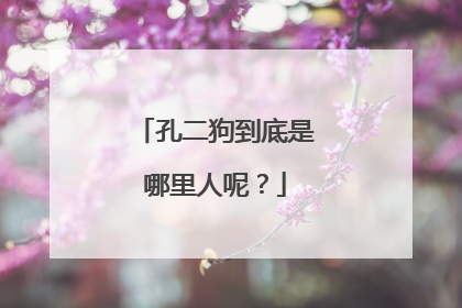 孔二狗到底是哪里人呢?